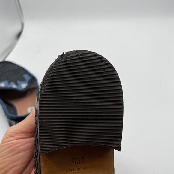 Tabitha Simmons Blakie Sol Blue-Multi Crocheted Slip On Loafers Women's 7.5 - Picture 11 of 13